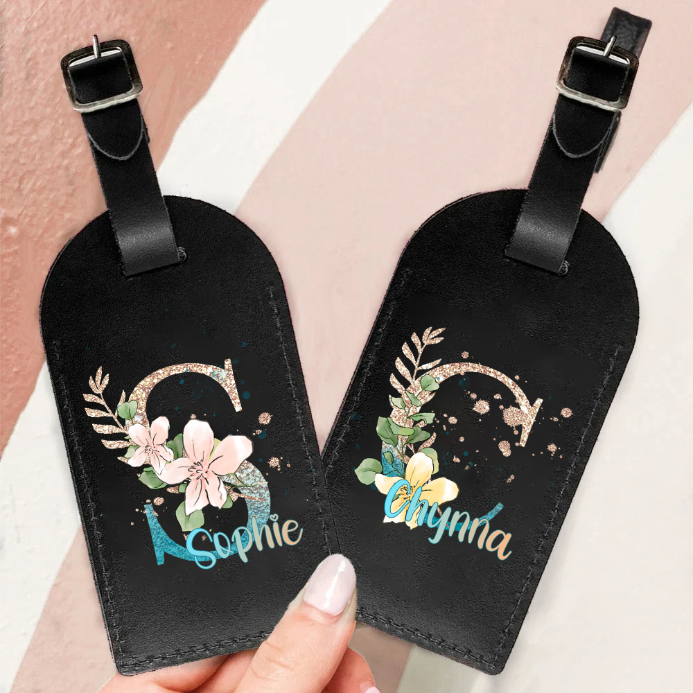 Travel Accessories Gifts For Her - Personalized PU Luggage Tags Letter with