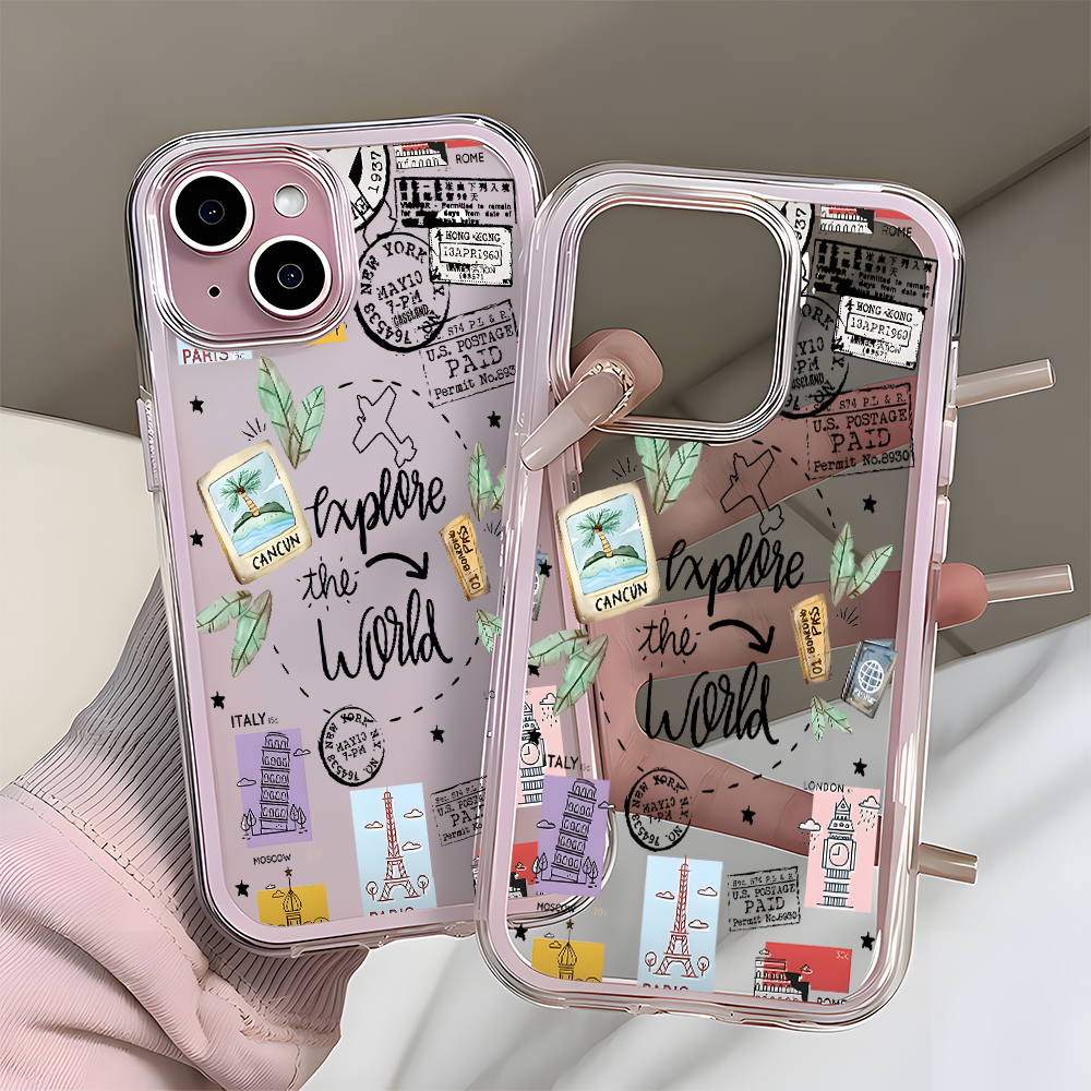 Travel Accessories Iphone - Travel Sticker Collage Clear Phone Case