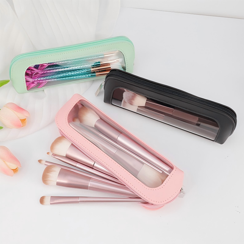 Travel Accessories Organizer Bag - Small Clear PU Leather Travel Makeup