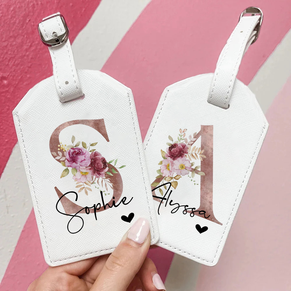 Travel Accessories Gifts For Her - Personalized Monogram Luggage Tag Custom Name