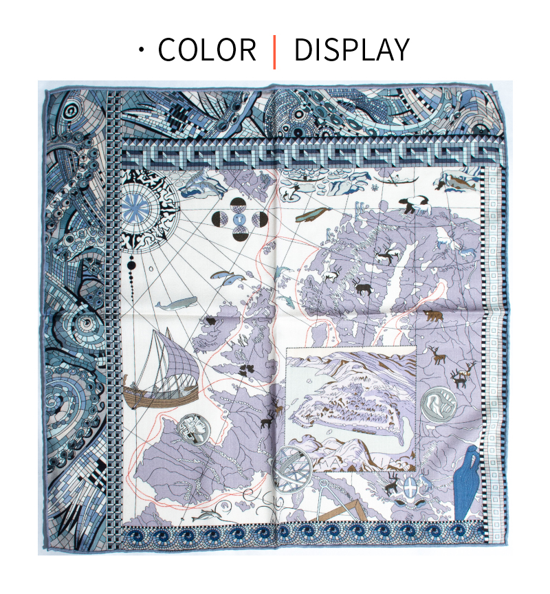 Travel Accessories Deals - Retro Explorer Map Print Square Scarf