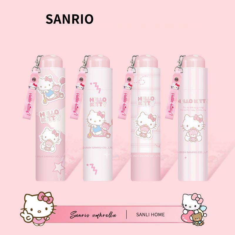 Travel Accessories For 10 Year Old Girl - Hello Kitty Sanrio Licensed Foldable Umbrella