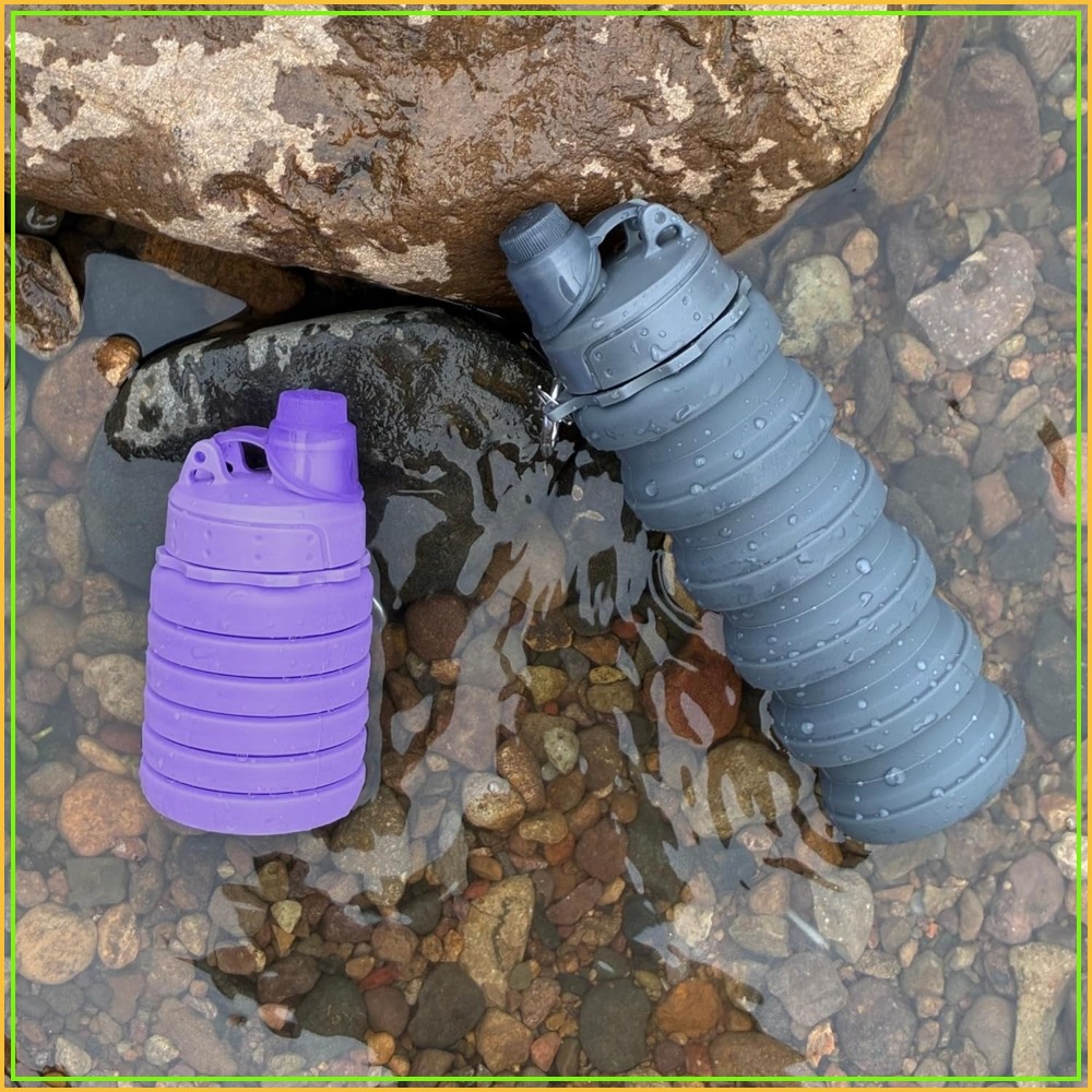 Water Bottle Collapsible - Collapsible Water Bottle 500ml, Portable Silicone