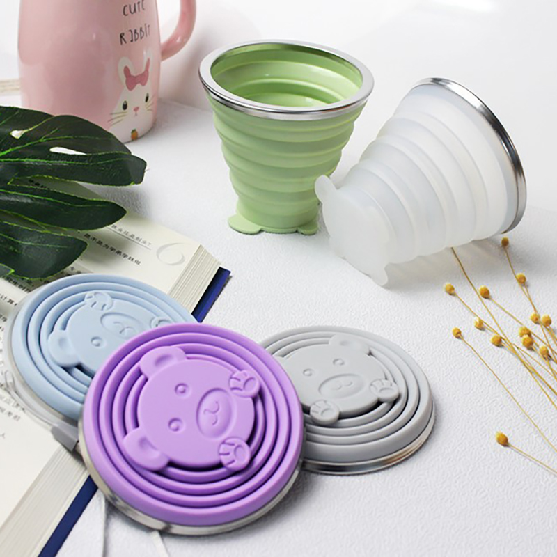 Water Bottle Collapsible - 180/320ML Silicone Collapsible Travelling Cups Reusable