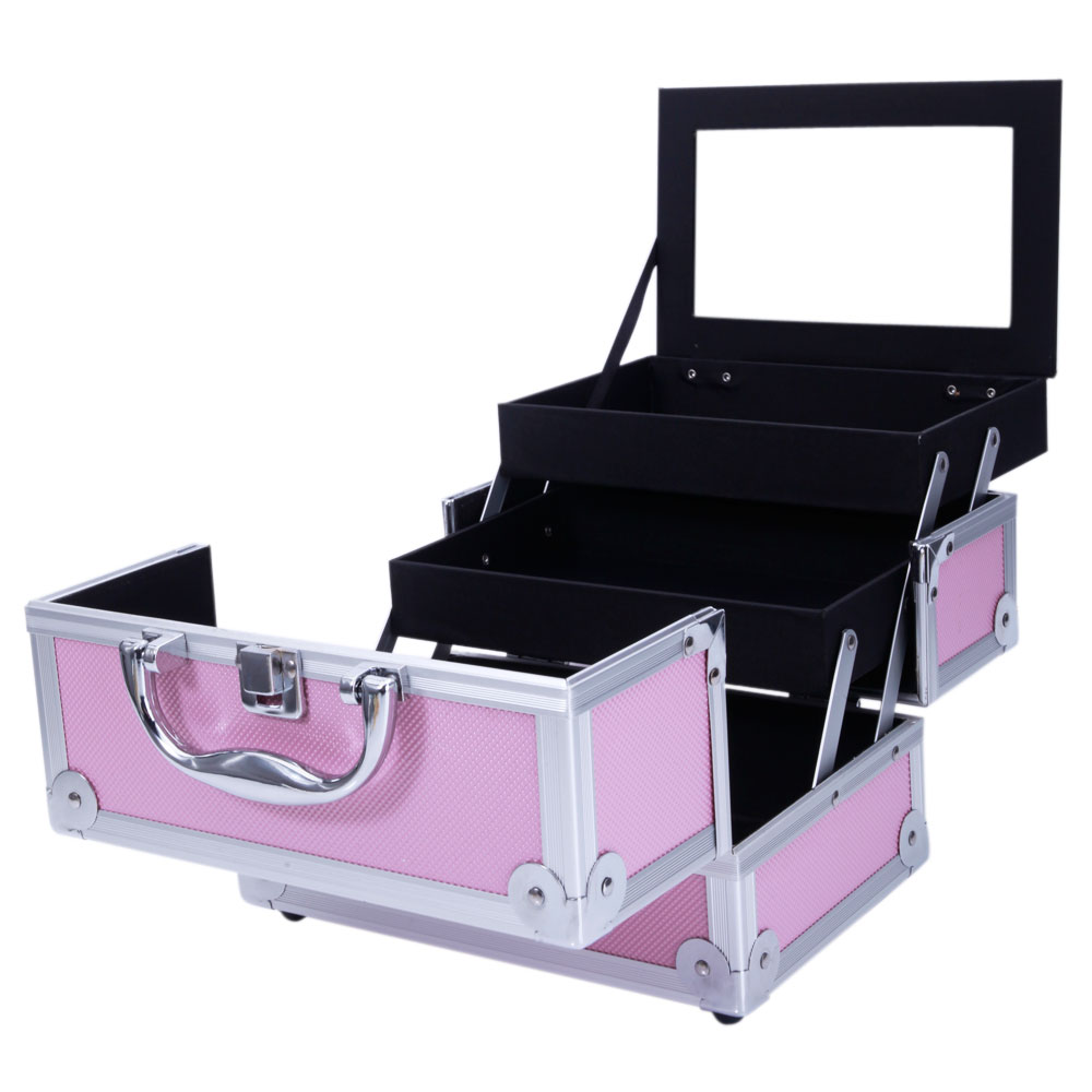 Pink Aluminum Alloy Makeup Cas - đánh giá và giá Travel Accessories Organizer Bag