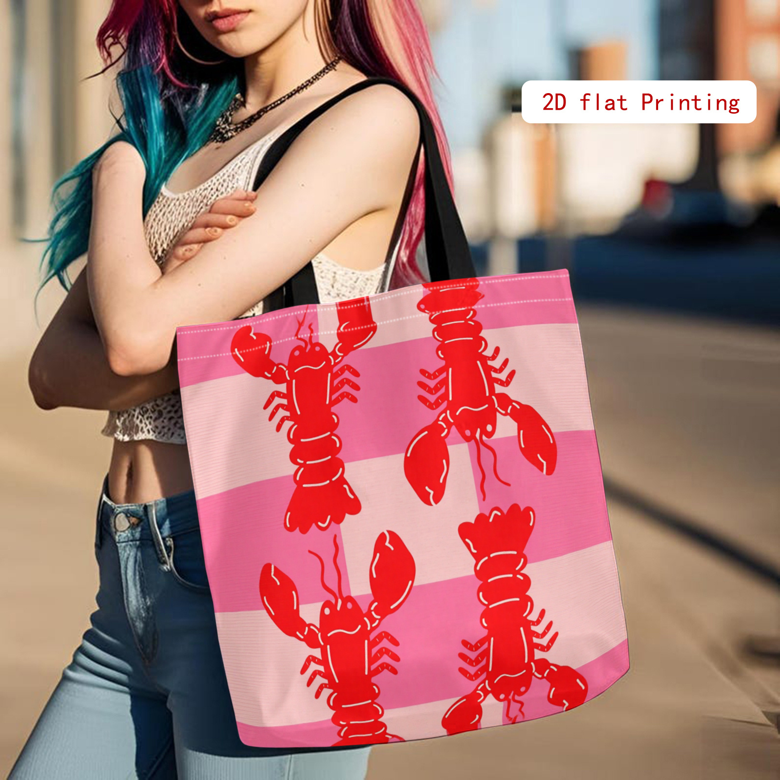 1pc Pink Lobster 2d Printed Fa - đánh giá và giá Travel Accessories Gifts For Her