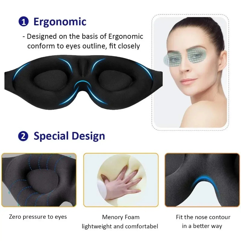 1pc 3D Contoured Sleep Mask Li - đánh giá và giá Travel Accessories Eye Mask