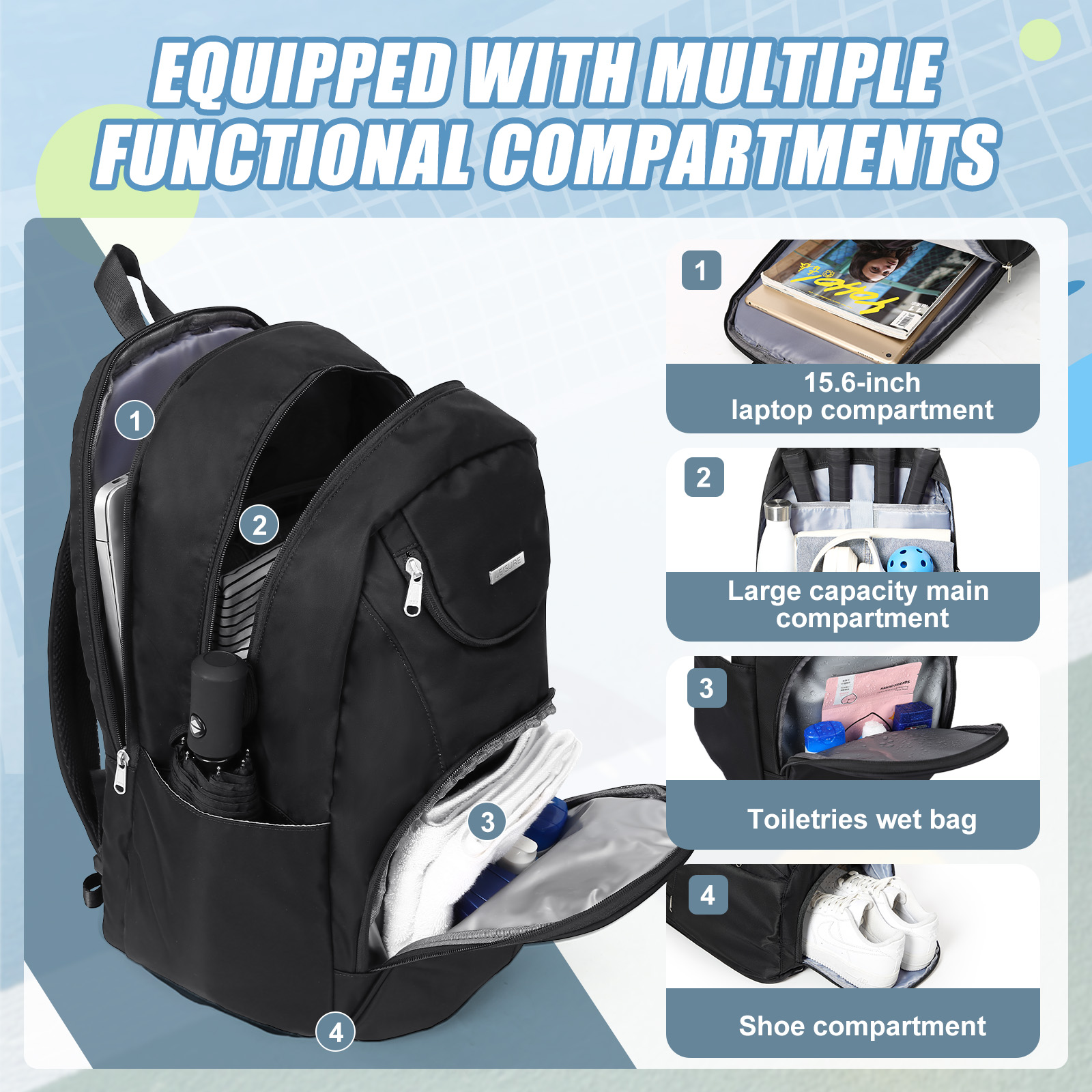 Tennis Bag Tennis Backpack 2 R - đánh giá và giá Shoe Bag Travel