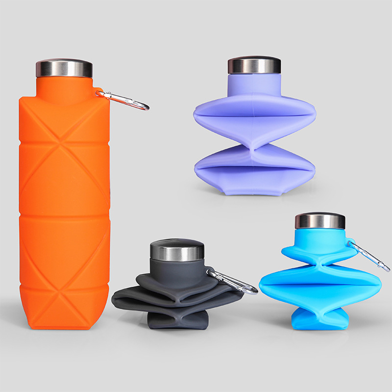 1Pcs Silicone Diamond Folding  - đánh giá và giá Water Bottle Collapsible