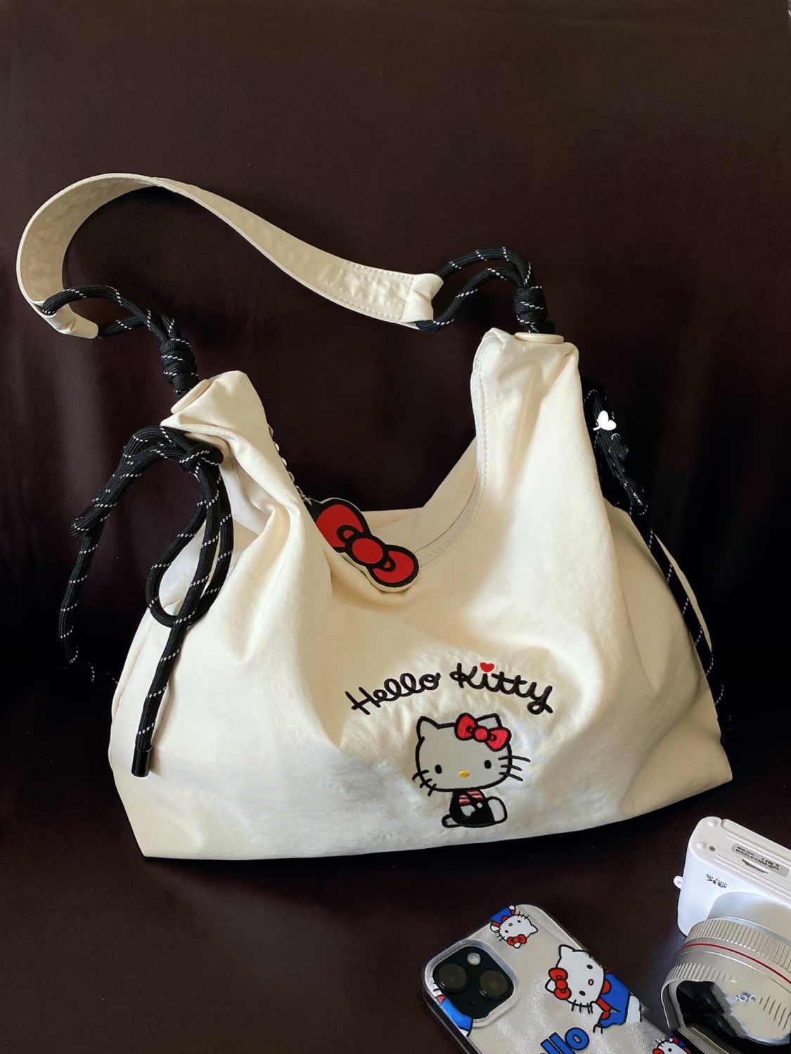 Hello Kitty Knot Canvas Tote B - đánh giá và giá Travel Accessories Cute