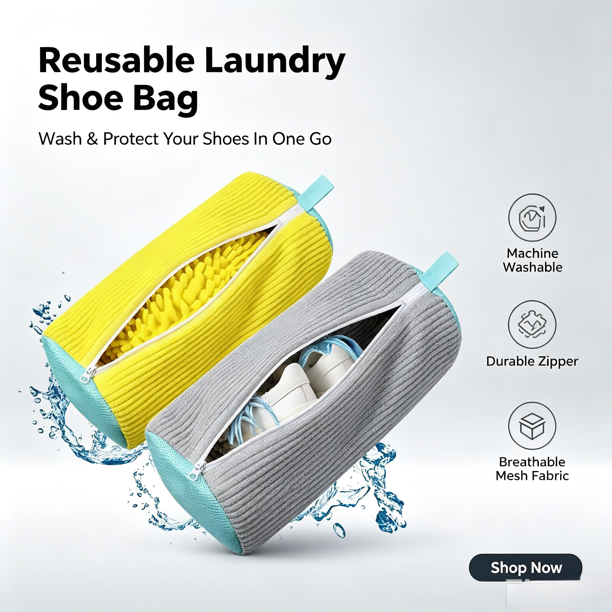 2PCS Chenille Shoe Laundry Bag - đánh giá và giá Shoe Bag Travel