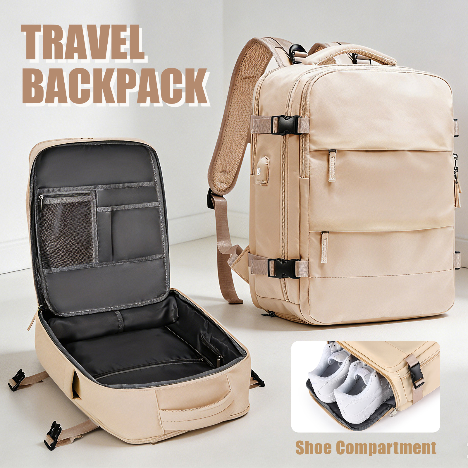 Large Travel Backpack for Men  - đánh giá và giá Shoe Bag Travel
