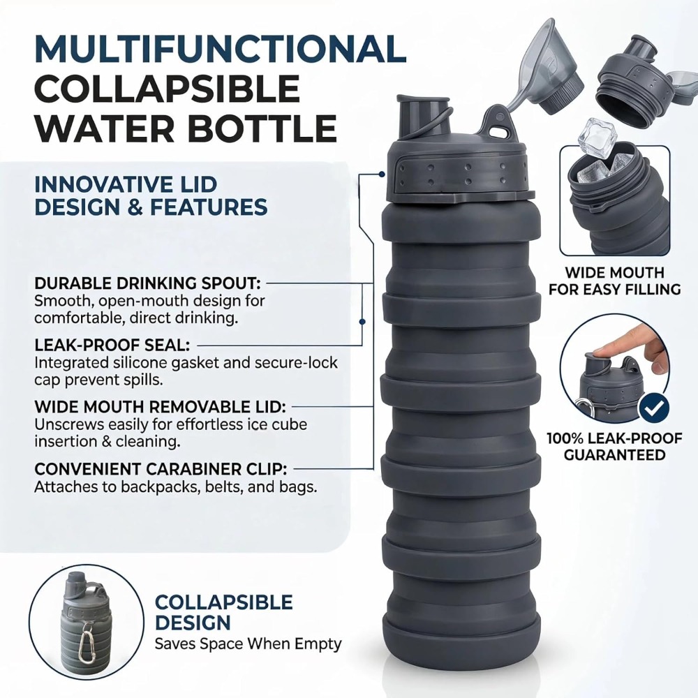 Collapsible Water Bottle 500ml - đánh giá và giá Water Bottle Collapsible