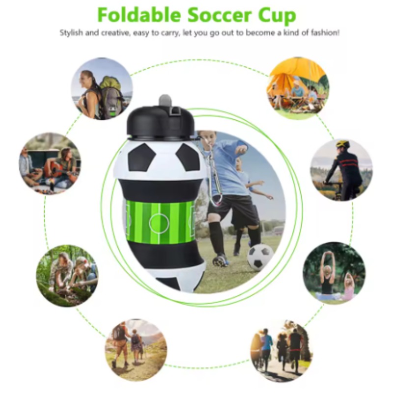 Football Silicone Collapsible  - đánh giá và giá Water Bottle Collapsible